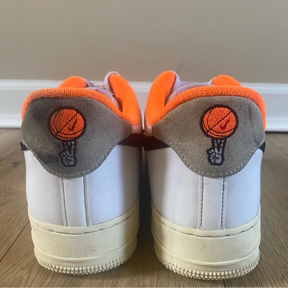 Nike Air Force 1 ‘07 LV8 Hoops Shoes White Coconut Milk Orange Men’s Size 11 - Picture 8 of 11